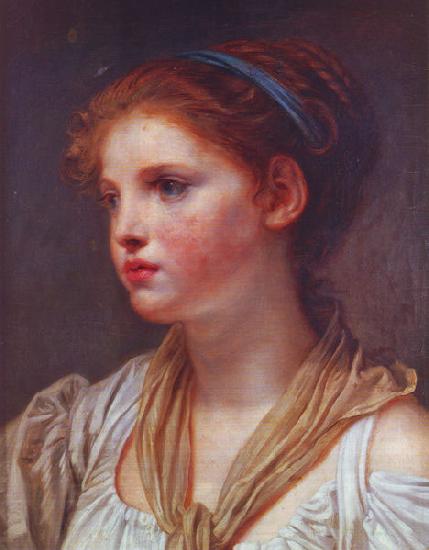 Jean-Baptiste Greuze Portrait de jeune fille au ruban bleu China oil painting art